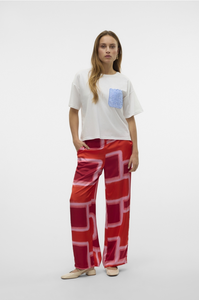 VMDAMBRA S/S O-NECK T-SHIRT JRS BTQ 10330122 Snow White/CHAMBRE PO